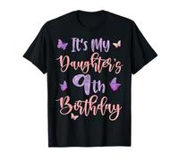 It's My Daughter's 9th Birthday Butterfly Happy 9 Years Old T-Shirt