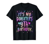 It's My Daughter's 9th Birthday Colorful Happy 9 Years Old T-Shirt