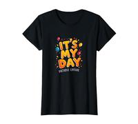 Its My Day Birthday Edition Festive Celebration Quote T-Shirt, Women, Black, L