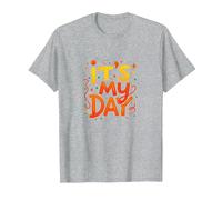 Its My Day Celebration Typography Art, Birthday Girl T-Shirt, Men, Heather Grey, 4XL