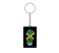 It's My DNA Jamaican Flag Printed Acrylic Keychain Keyring Cute Accessories for Key Handbag Backpack