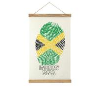 It's My DNA Jamaican Flag Printed Linen Hanging Poster Lightweight Wall Art Painting Artwork for Home Decor