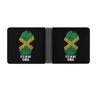 It's My DNA Jamaican Flag Trendy Trifold Wallet for Men Classic Lightweight Credit Card Leather Wallets Money Clip