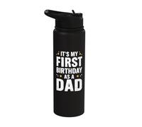 It's My First Birthday As A Dad Father Papa Stainless Steel Insulated Water Bottle
