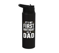 It's My First Birthday As A Dad Father Papa Stainless Steel Insulated Water Bottle
