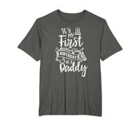 It's My First Birthday As A Daddy Party Dad Father Papa T-Shirt, Men's Big and Tall, Asphalt Grey, 2X Tall