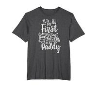 It's My First Birthday As A Daddy Party Dad Father Papa T-Shirt, Men's Big and Tall, Dark Heather Grey, 3X Tall