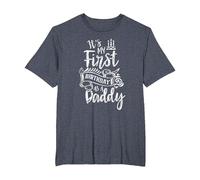 It's My First Birthday As A Daddy Party Dad Father Papa T-Shirt, Men's Big and Tall, Heather Blue, 2X Tall
