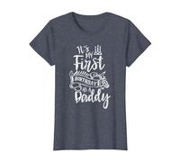 It's My First Birthday As A Daddy Party Dad Father Papa T-Shirt, Women, Heather Blue, Small