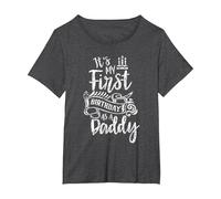 It's My First Birthday As A Daddy Party Dad Father Papa T-Shirt, Women's Plus, Dark Heather Grey, 3X