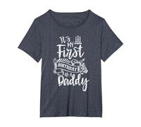 It's My First Birthday As A Daddy Party Dad Father Papa T-Shirt, Women's Plus, Heather Blue, 4X