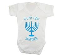 It's My First Hanukkah! Baby Vest Bodysuit Babygrow Blue