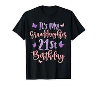 It's My Granddaughter's 21st Birthday Butterfly 21 Years Old T-Shirt