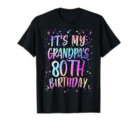 It's My Grandpa's 80th Birthday Colorful Happy 80 Years Old T-Shirt