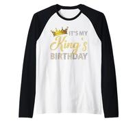 It's My King's Birthday Couples Matching B-Day Party for Him Raglan Baseball Tee