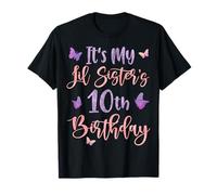 It's My Lil Sister's 10th Birthday Butterfly 10 Years Old T-Shirt