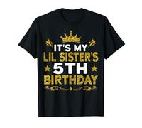 It's My Lil Sister's 5th Birthday Happy Birthday 5 Years Old T-Shirt