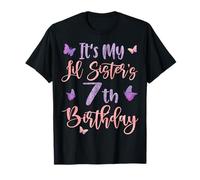 It's My Lil Sister's 7th Birthday Butterfly 7 Years Old T-Shirt
