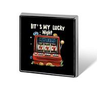 It's My Lucky Night Casino Custom Lapel Pins Square Brooch Tie Suit Dress Accessories for Men Women Wedding Birthday