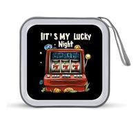 It's My Lucky Night Casino Funny CD Holder 40 Capacity DVD Case Disc Protective Storage Organizer Bag for Car Home Travel