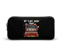 It's My Lucky Night Casino Funny Pen Case Pencil High Capacity Pouch Stationery Bag Makeup Cosmetic Organizer For Men Women