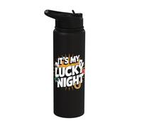 It's My Lucky Night Casino Gambling Stainless Steel Insulated Water Bottle