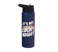 It's My Lucky Night Casino Gambling Stainless Steel Insulated Water Bottle