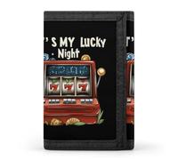 It's My Lucky Night Casino Printed Trifold Wallets Front Pocket Wallet With ID Window Gifts for Men And Women
