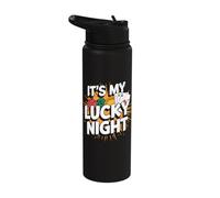 It's My Lucky Night Gambler Style Stainless Steel Insulated Water Bottle