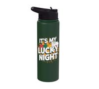 It's My Lucky Night Gambler Style Stainless Steel Insulated Water Bottle