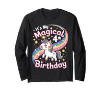It's My Magical 4th Birthday 4 Years Old Unicorn Birthday Long Sleeve T-Shirt