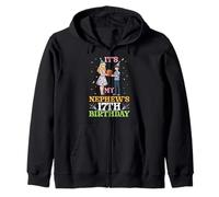 It's My Nephew's 17th Birthday 17 Years Old Aunt Boy Party Zip Hoodie