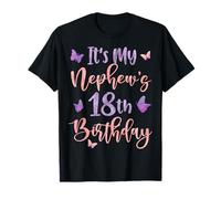 It's My Nephew's 18th Birthday Butterfly Happy 18 Years Old T-Shirt