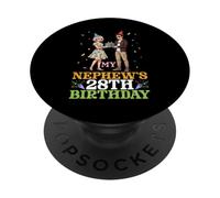 It's My Nephew's 28th Birthday 28 Years Old Aunt Boy Party PopSockets Adhesive PopGrip