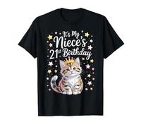It's My Niece's 21st Birthday Cute Cat Celebration Party Fun T-Shirt