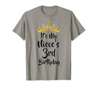 It's My Niece's 3rd Birthday Crown Happy 3 Years Old T-Shirt