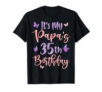 It's My Papa's 35th Birthday Butterfly Happy 35 Years Old T-Shirt
