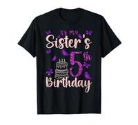 It's My Sister's 5th Birthday Butterfly Happy 5 Years Old T-Shirt