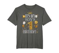 It's My Son's 1st Birthday Happy Birthday 1 Years Old T-Shirt, Men's Big and Tall, Asphalt Grey, 5X Tall