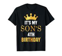 Its My Son's 4th Birthday Funny 4 Years Old Golden Bday T-Shirt