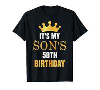 Its My Son's 58th Birthday 58 Years Old Golden Bday T-Shirt