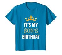Its My Son's Birthday Fun Sibling Bday Celebration Party T-Shirt, Youth, Sapphire Blue, Medium