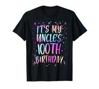 It's My Uncle's 100th Birthday Colorful Happy 100 Years Old T-Shirt