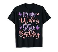 It's My Wife's 55th Birthday Butterfly Happy 55 Years Old T-Shirt