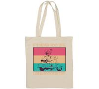 It's Never Too Late For A Scooter Trip Natural Cotton Tote Bag White
