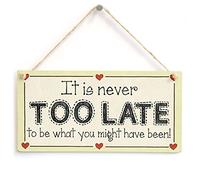 It's Never Too Late to be What You Might Have Been! - Motivational Birthday Sign