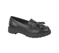 ITS NICE Girls Black School Shoes Girls Loafers Comfort Communion School Wedding Formal Party with Tassel Bow (Black PU, UK Footwear Size System, Big Kid, Women, Numeric, Medium, 1)