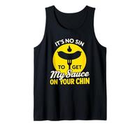 Its No Sin to Get My Sauce On Your Chin Funny BBQ Meat Lover Tank Top