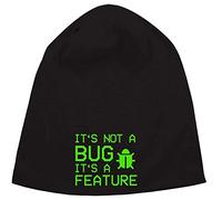 It's Not A Bug It's A Feature Gaming Glitch Jersey Beanie Hat Thin Slouch Cap Unisex One Size Black