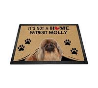 It's Not a Home without Dog Pekingese Doormat Personalized Funny Paw Print Decoration Welcome Rug 27.5"x17.7"